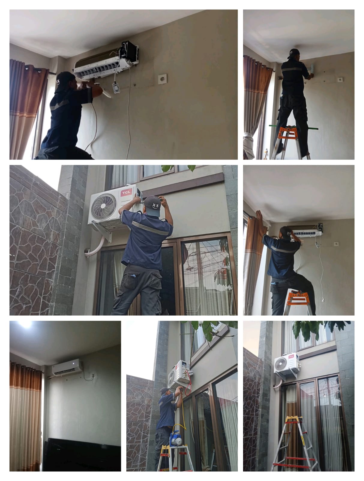 Teknisi sedang melanjutkan pekerjaan